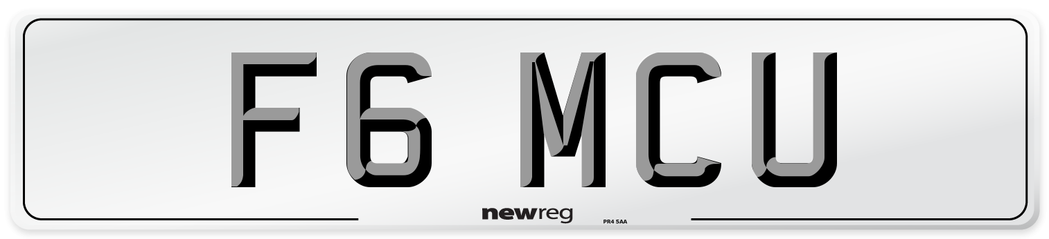 F6 MCU Number Plate from New Reg